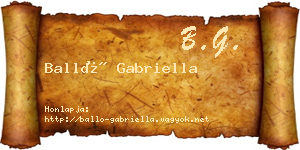 Balló Gabriella névjegykártya